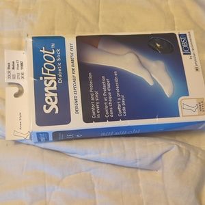 Sensifoot diabetic sock mild compression 8-15mmHg black knee high 9.5-11